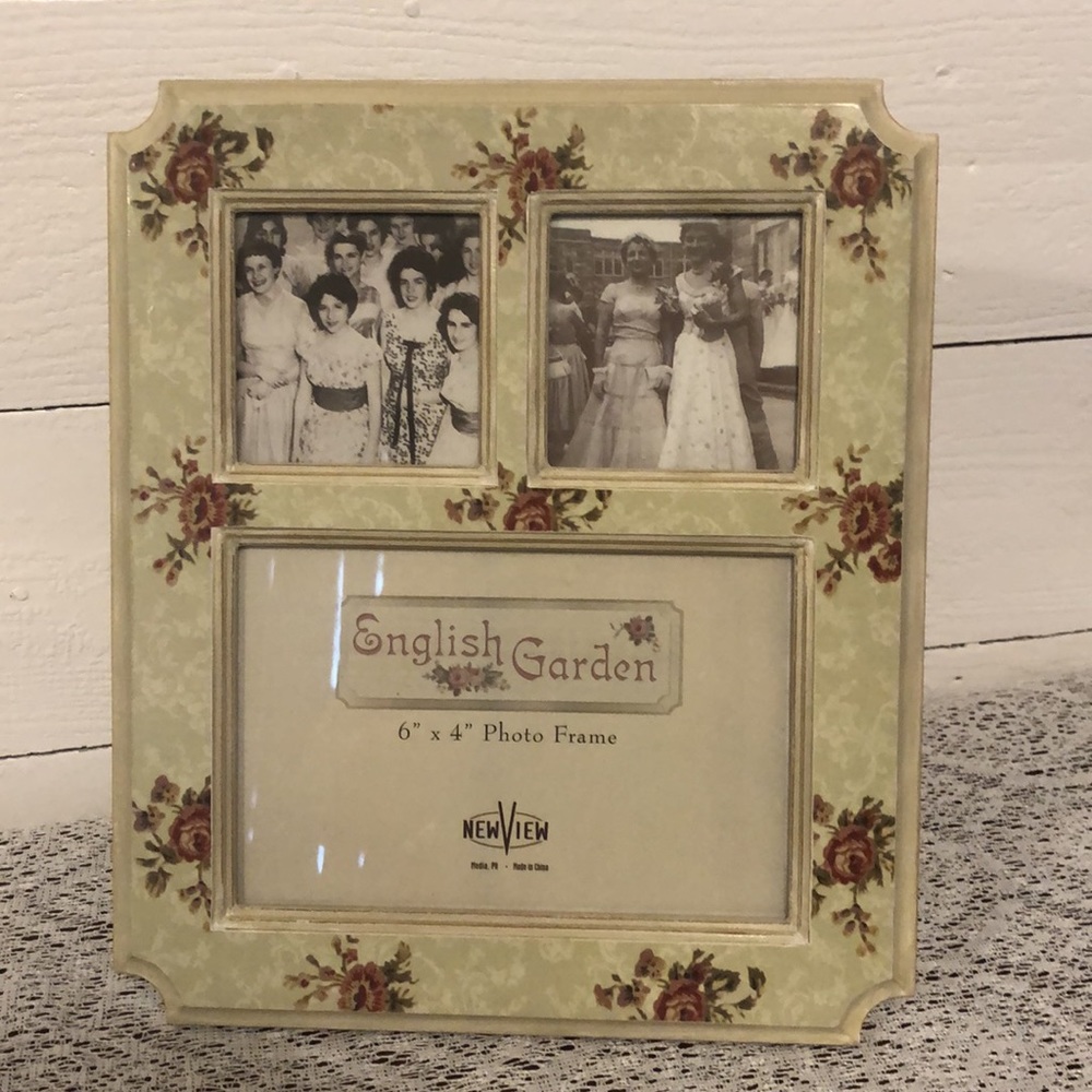 Collage Frame English Garden Decorative 3 Photo Country Cottage Style